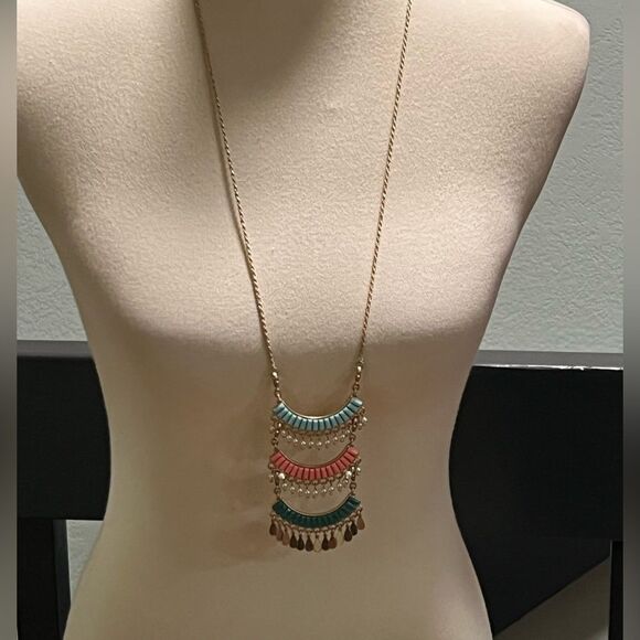 Premier Designs “ Fiesta” Multicolor Pendant Necklace #PDNK2 - Picture 1 of 7